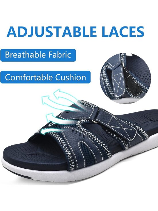 Men\'s Blue Sport Recovery Sandals Plantar Fasciitis Soft Cushion Lightweight main image 3